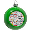 Green Christmas tree ornament bauble 8cm