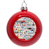 Red Christmas tree ornament bauble 8cm