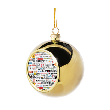 Video Game Studio Logos, Χριστουγεννιάτικη μπάλα δένδρου Χρυσή 8cm