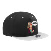 Adult Flat Snapback Hat Black/Grey, (100% COTTON TWILL, ADULT, UNISEX, ONE SIZE)