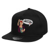 Children's Flat Snapback Hat, Black (100% COTTON, CHILD, UNISEX, ONE SIZE)