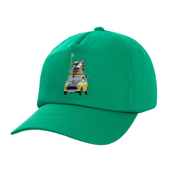 Mr. Bean mini 1000, Καπέλο παιδικό Baseball, 100% Βαμβακερό Twill, Πράσινο (ΒΑΜΒΑΚΕΡΟ, ΠΑΙΔΙΚΟ, UNISEX, ONE SIZE)