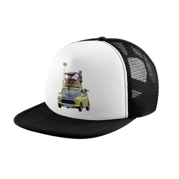 Mr. Bean mini 1000, Καπέλο παιδικό Soft Trucker με Δίχτυ ΜΑΥΡΟ/ΛΕΥΚΟ (POLYESTER, ΠΑΙΔΙΚΟ, ONE SIZE)