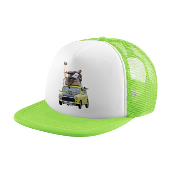 Mr. Bean mini 1000, Καπέλο Ενηλίκων Soft Trucker με Δίχτυ ΠΡΑΣΙΝΟ/ΛΕΥΚΟ (POLYESTER, ΕΝΗΛΙΚΩΝ, ONE SIZE)