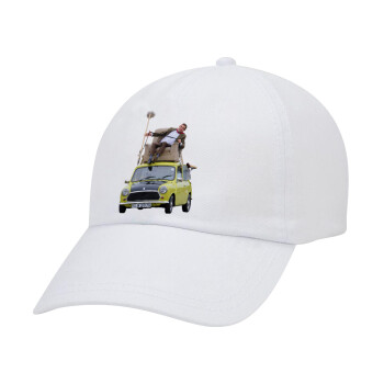 Mr. Bean mini 1000, Καπέλο Ενηλίκων Baseball Λευκό 5-φύλλο (POLYESTER, ΕΝΗΛΙΚΩΝ, UNISEX, ONE SIZE)