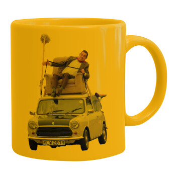 Mr. Bean mini 1000, Ceramic coffee mug yellow, 330ml