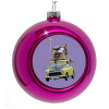 Purple Christmas tree ornament bauble 8cm