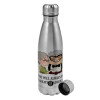 Metallic water bottle, stainless steel, 750ml