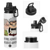 Metal water bottle with safety cap, aluminum 850ml