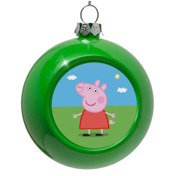 Πέππα το γουρουνάκι, Green Christmas tree ornament bauble 8cm