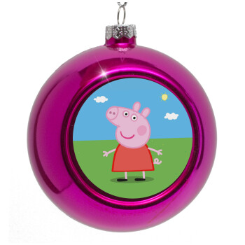 Πέππα το γουρουνάκι, Purple Christmas tree ornament bauble 8cm