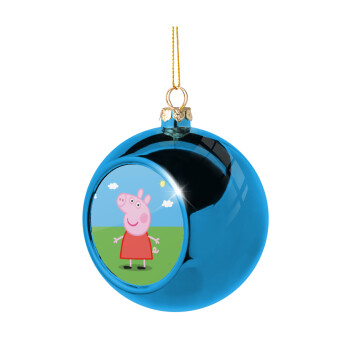 Πέππα το γουρουνάκι, Blue Christmas tree ball ornament 8cm