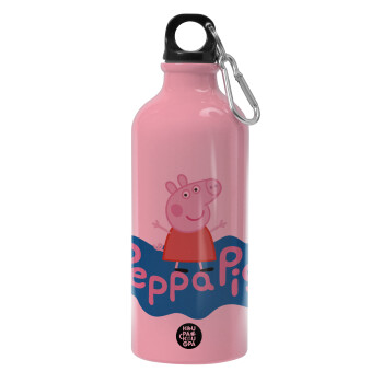 Πέππα το γουρουνάκι μπλε με όνομα, Water bottle 600ml