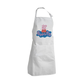 Πέππα το γουρουνάκι μπλε με όνομα, Adult Chef Apron (with sliders and 2 pockets)