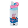 Children's hot water bottle, stainless steel, with safety straw, Pink/BlueCiel (360ml) BPA FREE