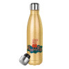 Glitter gold stainless steel thermos bottle, double-walled, 500ml