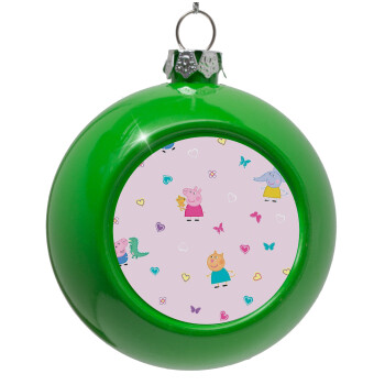 Πέππα το γουρουνάκι και οι φίλοι της, Green Christmas tree ornament bauble 8cm