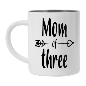 Mom of three, Mug Stainless steel double wall 450ml