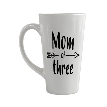 Mom of three, Κούπα κωνική Latte Μεγάλη, κεραμική, 450ml