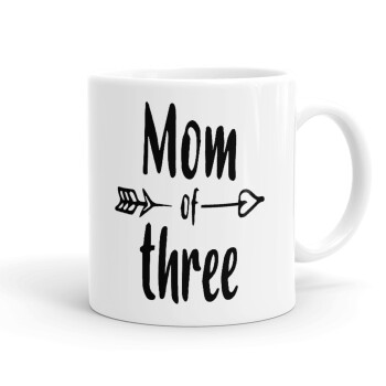 Mom of three, Ceramic coffee mug, 330ml (1pcs)