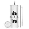 Eco friendly ποτήρι θερμό (tumbler) από ανοξείδωτο ατσάλι 600ml, με μεταλλικό καλαμάκι & βούρτσα καθαρισμού