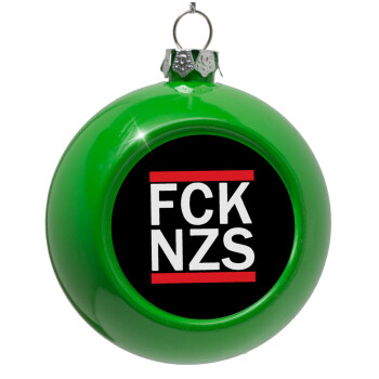 FCK NZS, Green Christmas tree ornament bauble 8cm