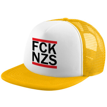 FCK NZS, Καπέλο Ενηλίκων Soft Trucker με Δίχτυ Κίτρινο/White (POLYESTER, ΕΝΗΛΙΚΩΝ, UNISEX, ONE SIZE)