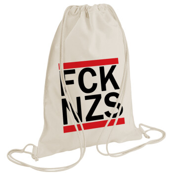 FCK NZS, Backpack bag GYMBAG natural (28x40cm)