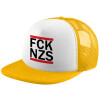 Adult Soft Trucker Hat with Yellow/White Mesh (POLYESTER, ADULT, UNISEX, ONE SIZE)