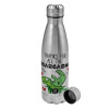 Metallic water bottle, stainless steel, 750ml