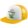 Adult Soft Trucker Hat with Yellow/White Mesh (POLYESTER, ADULT, UNISEX, ONE SIZE)