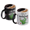 Color changing magic Mug, ceramic, 330ml when adding hot liquid inside, the black colour desappears (1 pcs)