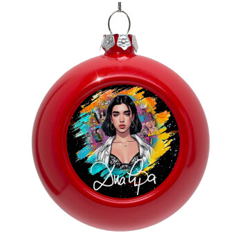 Dua lipa, Red Christmas tree ornament bauble 8cm