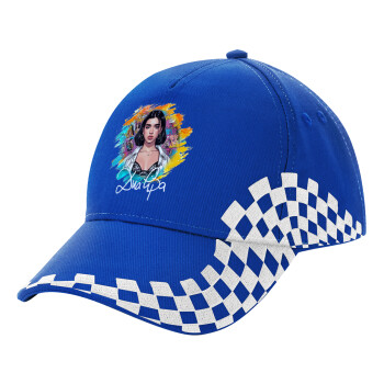 Dua lipa, Adult Ultimate BLUE RACING Cap, (100% COTTON DRILL, ADULT, UNISEX, ONE SIZE)