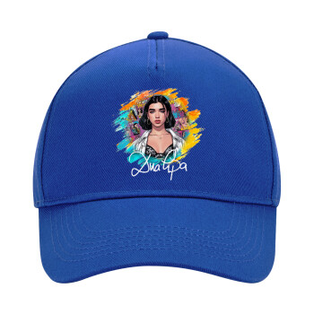 Dua lipa, Ultimate Adult Hat BLUE, (100% COTTON DRILL, ADULT, UNISEX, ONE SIZE)