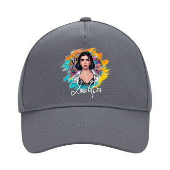 Dua lipa, Ultimate Adult Hat Grey, (100% COTTON DRILL, ADULT, UNISEX, ONE SIZE)