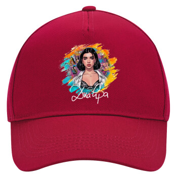 Dua lipa, Adult Ultimate Hat RED, (100% COTTON DRILL, ADULT, UNISEX, ONE SIZE)