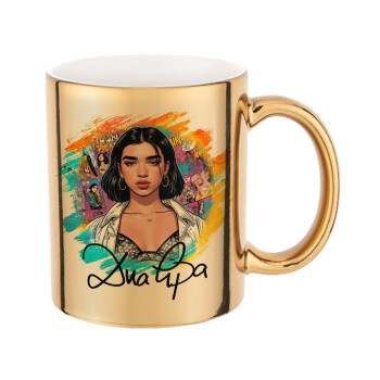 Dua lipa, Mug ceramic, gold mirror, 330ml