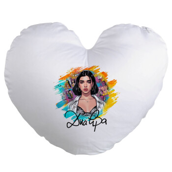 Dua lipa, Μαξιλάρι καναπέ καρδιά 40x40cm περιέχεται το  γέμισμα