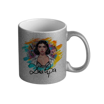 Dua lipa, Κούπα Ασημένια Glitter που γυαλίζει, κεραμική, 330ml