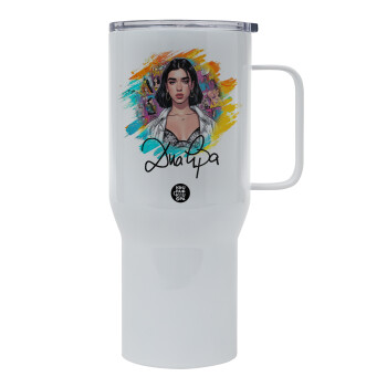 Dua lipa, Mega Stainless steel Tumbler with lid, double wall 750L