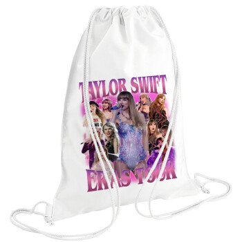 Taylor Swift, Τσάντα πλάτης πουγκί GYMBAG λευκή (28x40cm)