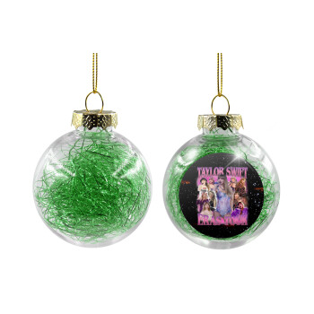 Taylor Swift, Χριστουγεννιάτικη μπάλα δένδρου διάφανη με πράσινο γέμισμα 8cm