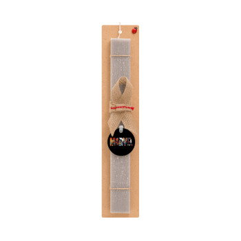 MARVEL Black, Πασχαλινό Σετ, ξύλινο μπρελόκ & πασχαλινή λαμπάδα αρωματική πλακέ (30cm) (ΓΚΡΙ)