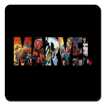 MARVEL Black, Τετράγωνο μαγνητάκι ξύλινο 9x9cm