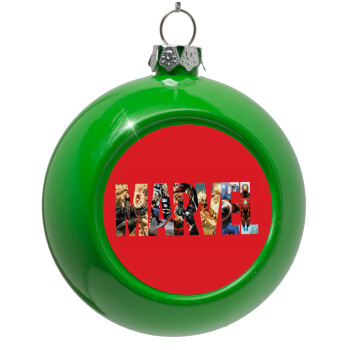 MARVEL Red, Green Christmas tree ornament bauble 8cm