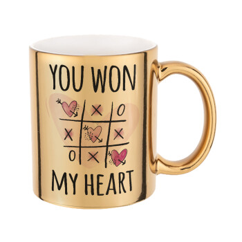 You won my heart, Mug ceramic, gold mirror, 330ml