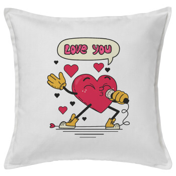 LOVE YOU SINGER!!!, Sofa cushion White 50x50cm includes filling