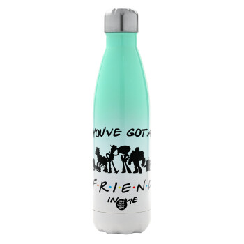You've Got a Friend in Me, Metal mug thermos Green/White (Stainless steel), double wall, 500ml