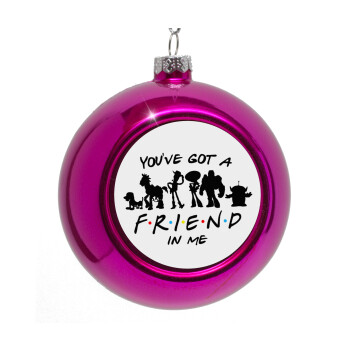 You've Got a Friend in Me, Purple Christmas tree ornament bauble 8cm